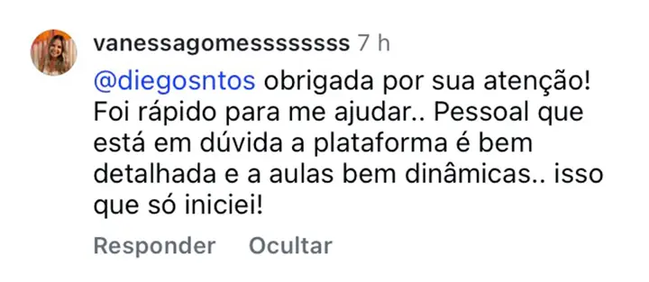 Depoimento de cliente 1